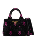 Small Convertible Tote, &pound;595, Handbags, Black/Pink, Velvet, Front view
